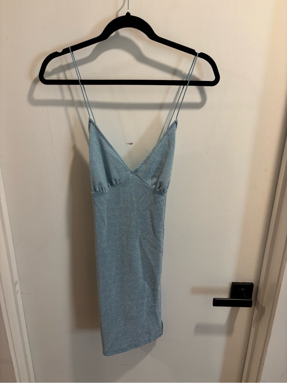 Shimmery Light Blue Slip Dress